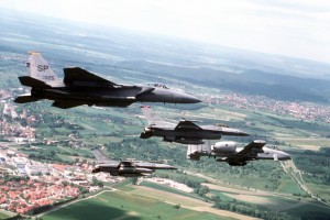52nd Fighter Wing USAF planes in flight 1997