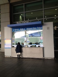 Incheon ticket counter outside exit 8