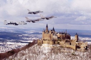 Spangdahlem jets over castle