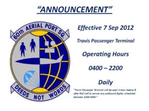 Travis Passenger Terminal Hours
